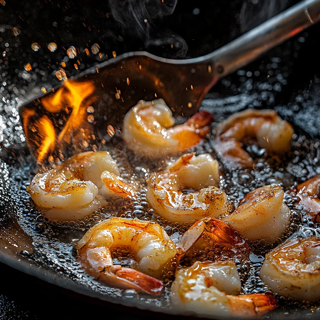 faire frire les crevettes