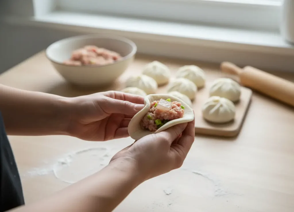 façonnage sheng jian bao